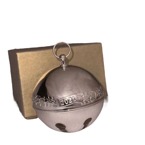 New Open Wallace Silver Plated Sleigh Bell Ornament 2021 51st Edition Made USA - Picture 1 of 5